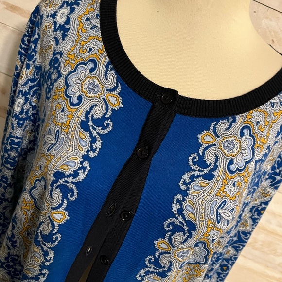 NWT Talbots size L paisley cardigan - Picture 5 of 10
